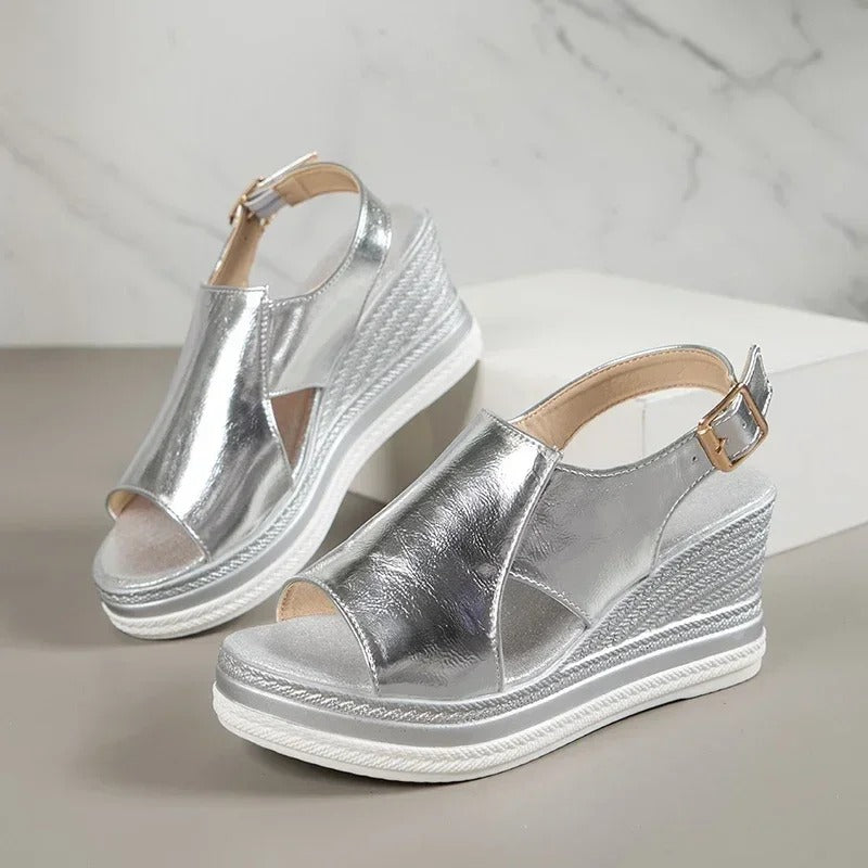 Peep Toe Wedge Sandals