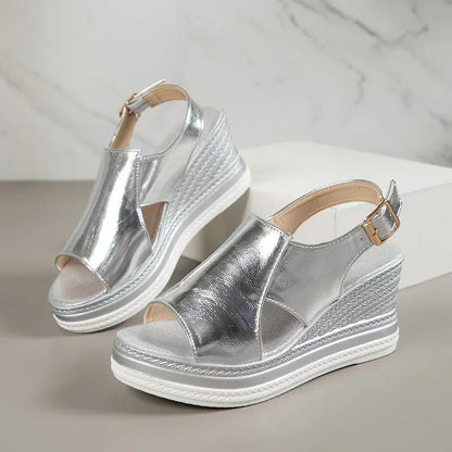 Peep Toe Wedge Sandals