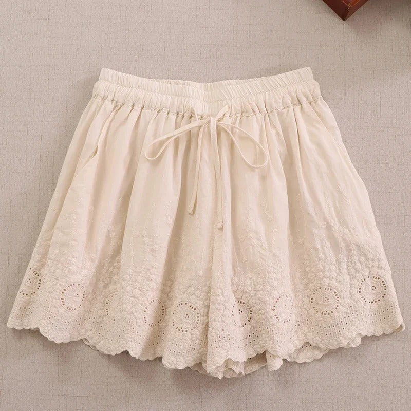 Sweet Mori Girl Embroidered Shorts