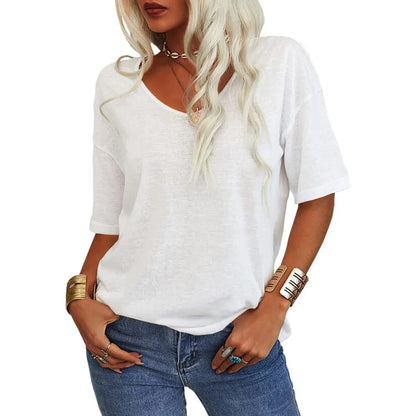 Viva Vibe Women's V-Neck Summer Tee