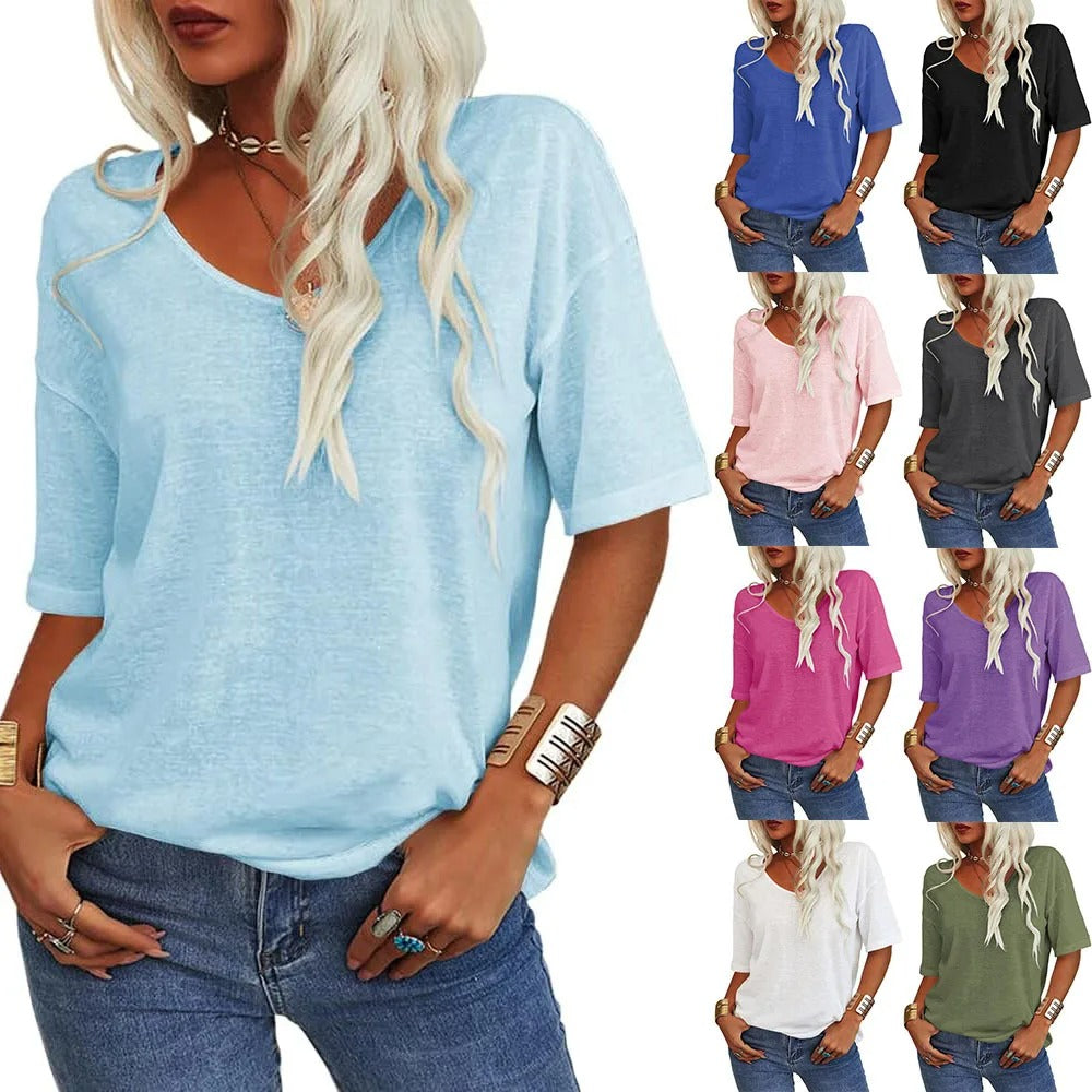Viva Vibe Women's V-Neck Summer Tee
