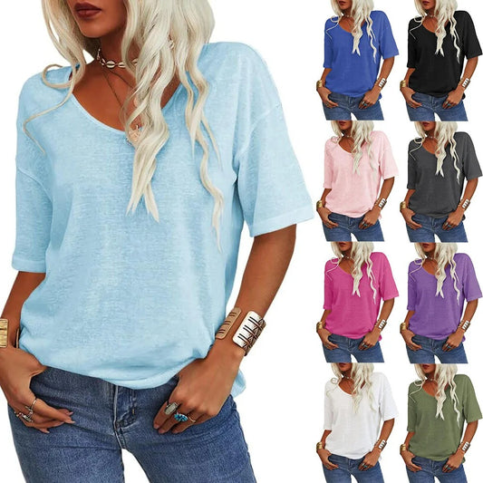 Viva Vibe Women's V-Neck Summer Tee