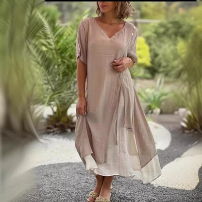 Layered Charm V-Neck Midi