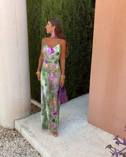 Sister Star Floral Halter Beach Dress