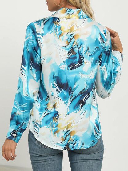 Elegant Marble Print Shirt