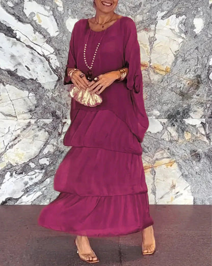 Artistic Loose-Fit Maxi Dress