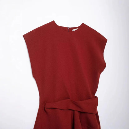 Asymmetric Ruched Waist Slim Dress