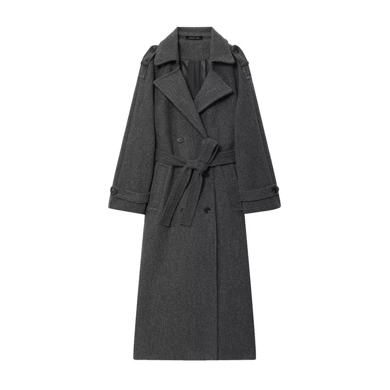 Women Double style Long Wool Coat
