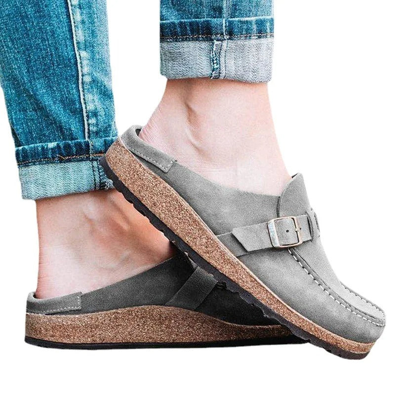 Plus Size Suede Mules