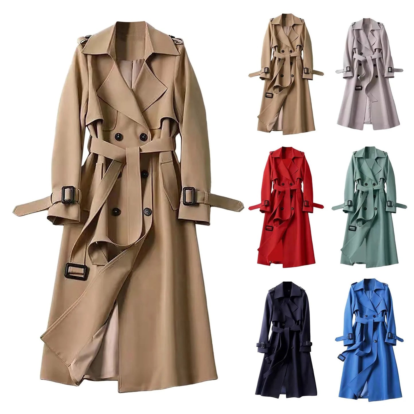 Timeless Grace Double-Breasted Trench Coat