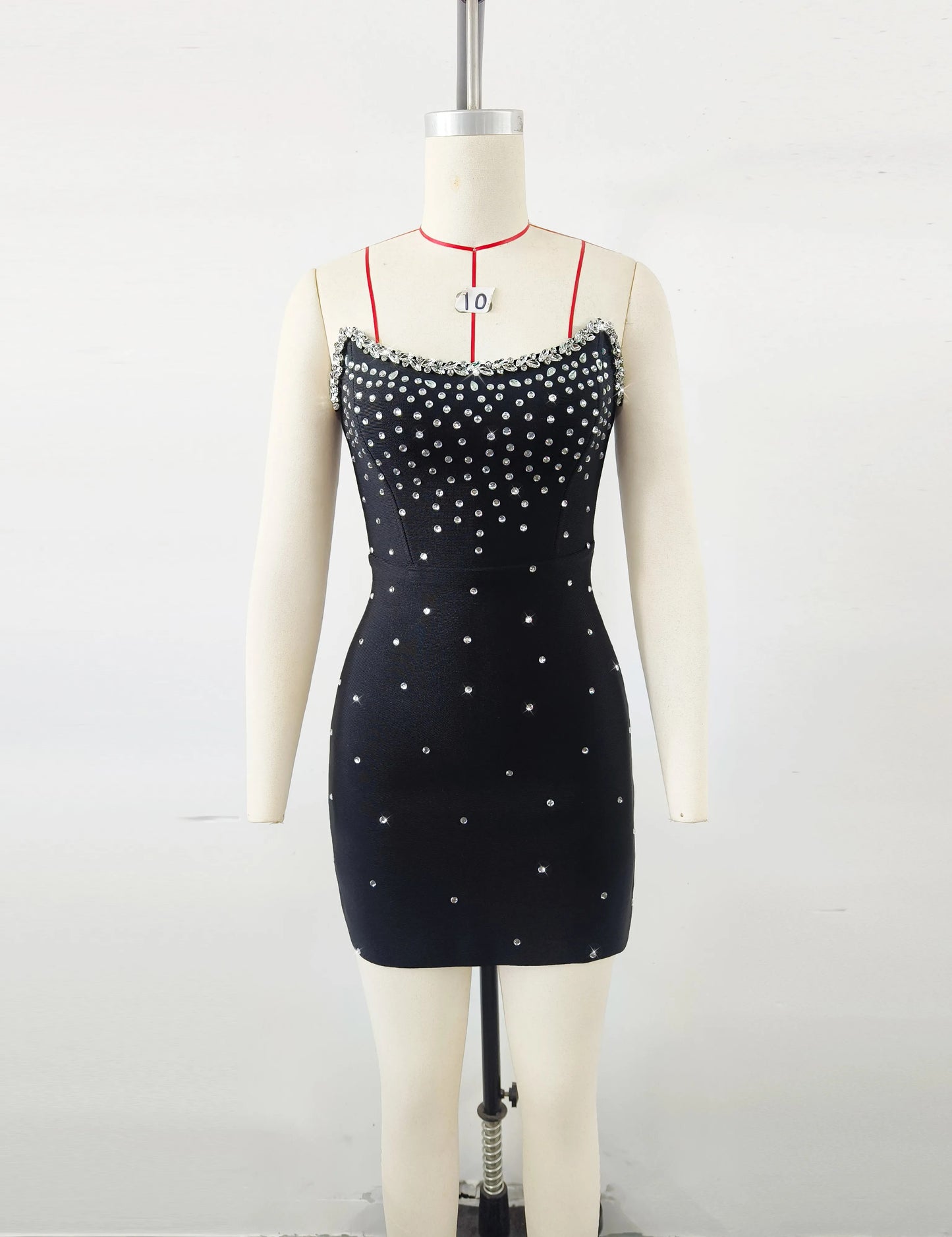 Rhinestone Strapless Mini Dress