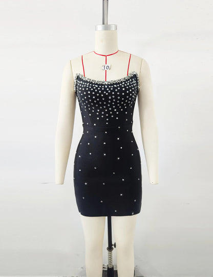 Rhinestone Strapless Mini Dress