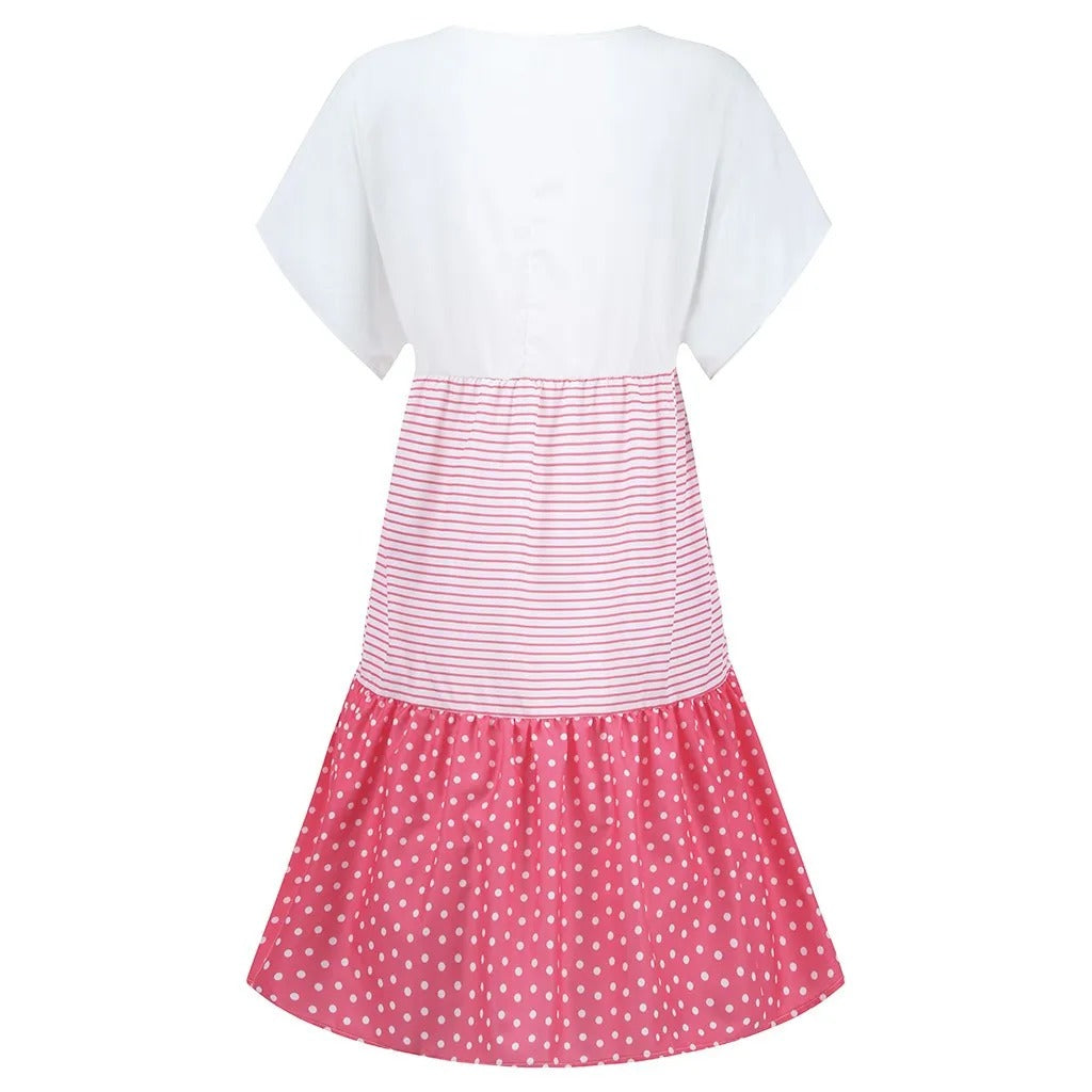 Retro Charm Stripe & Dot Dress