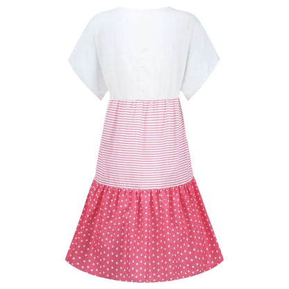 Retro Charm Stripe & Dot Dress