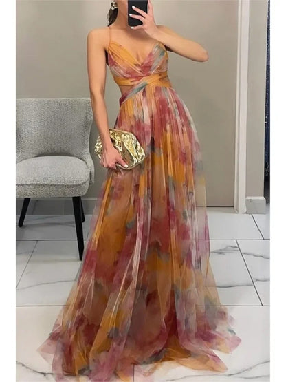 Lace Halter Mesh Dress