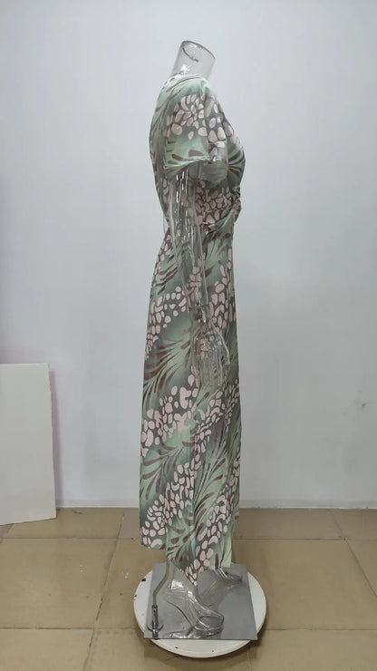 Boho Elegance V-Neck Dress