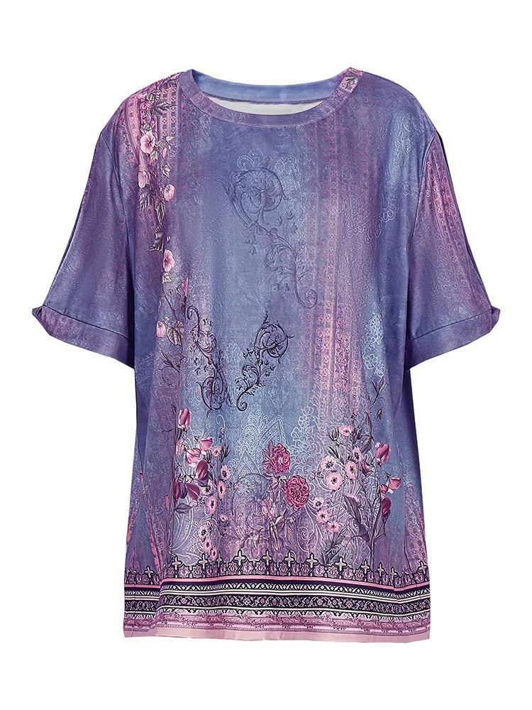 Plus Size Summer Print T-Shirt