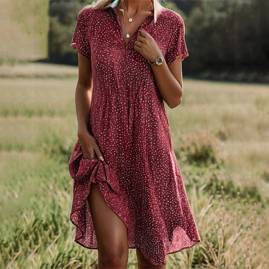 Korean Slim Fit Polka Dot Summer Dress