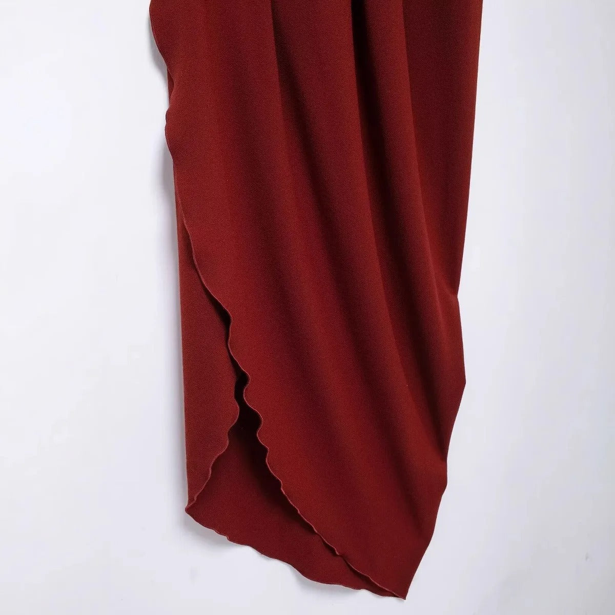 Asymmetric Ruched Waist Slim Dress