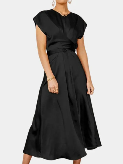 GlamourTie Satin Evening Dress