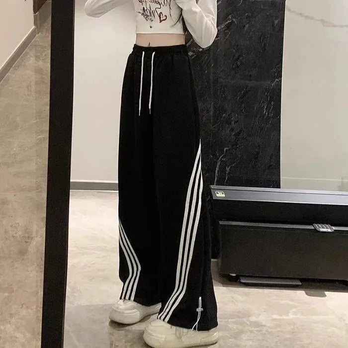 Retro Slim Wide-Leg Casual Sweatpants