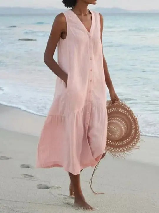 Casual Cotton Linen Dress