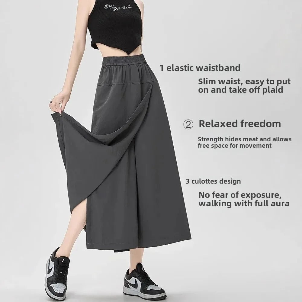 High Waist A-Line Wide Leg Pants