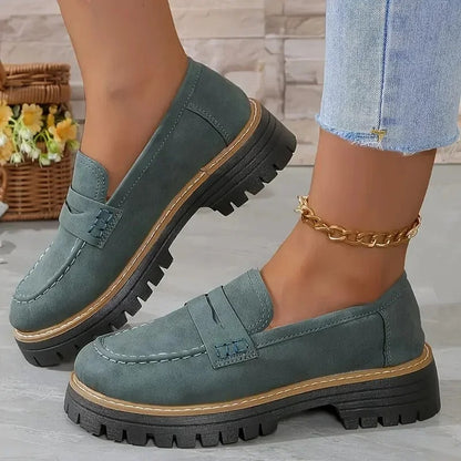 Retro Charm British Thick Heel Sandals