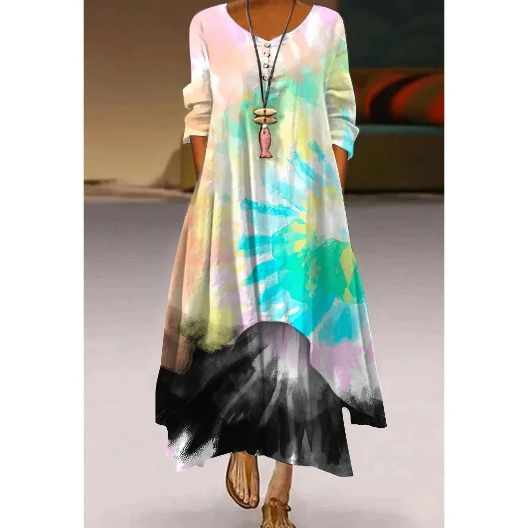 Autumn Breeze Retro Skater Dress