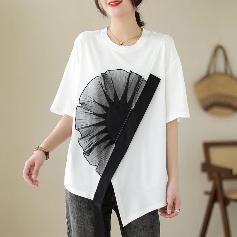 Ruffle Charm Loose Tee