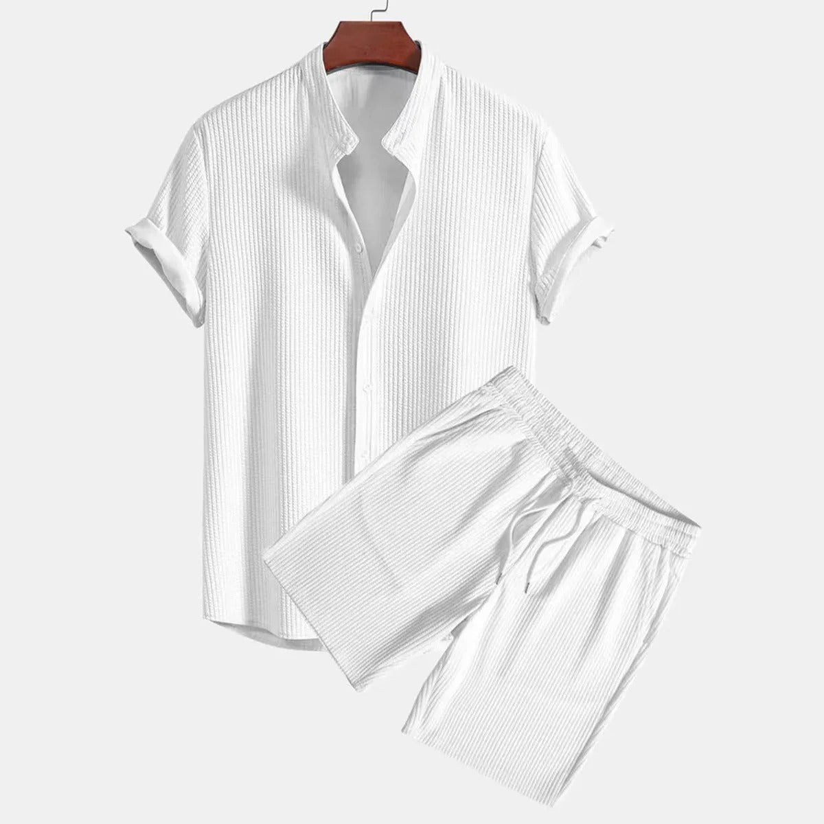 Stylish Men’s Solid Stripe Two-Piece