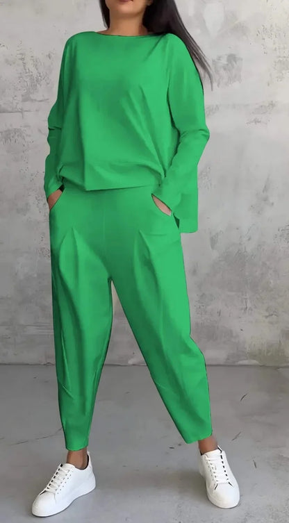 Elegant Two-Piece Casual Pant Set