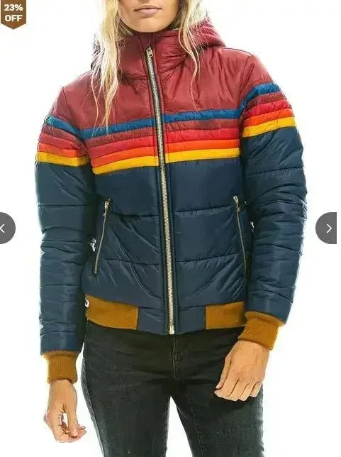 Cozy Bloom  Printed Hooded Cotton Jacket
