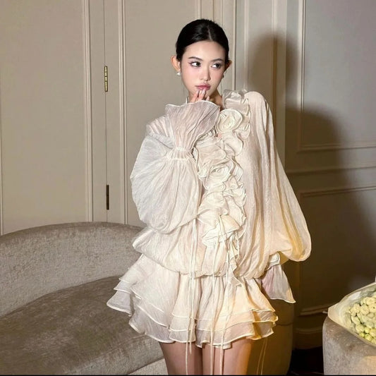 Women's Casual Ruffle Mini Dress