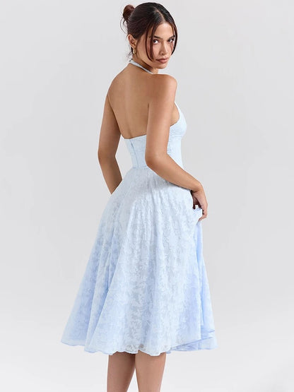 Elegant Halter Evening Dress