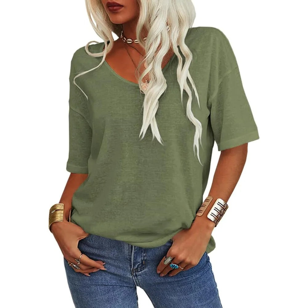 Viva Vibe Women's V-Neck Summer Tee