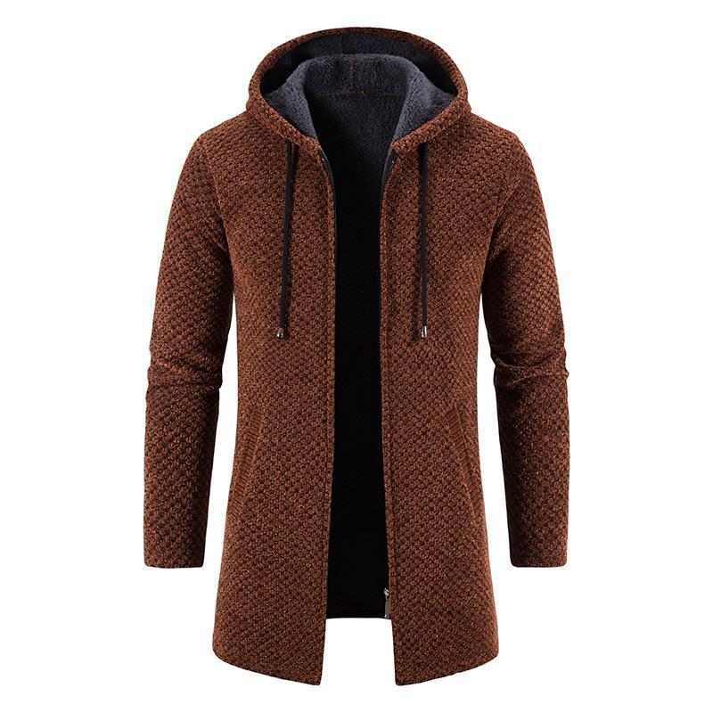 Men’s Plush Thickened Medium-Long Coat