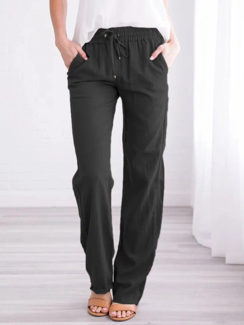 Cotton Linen Drawstring Loose Pants