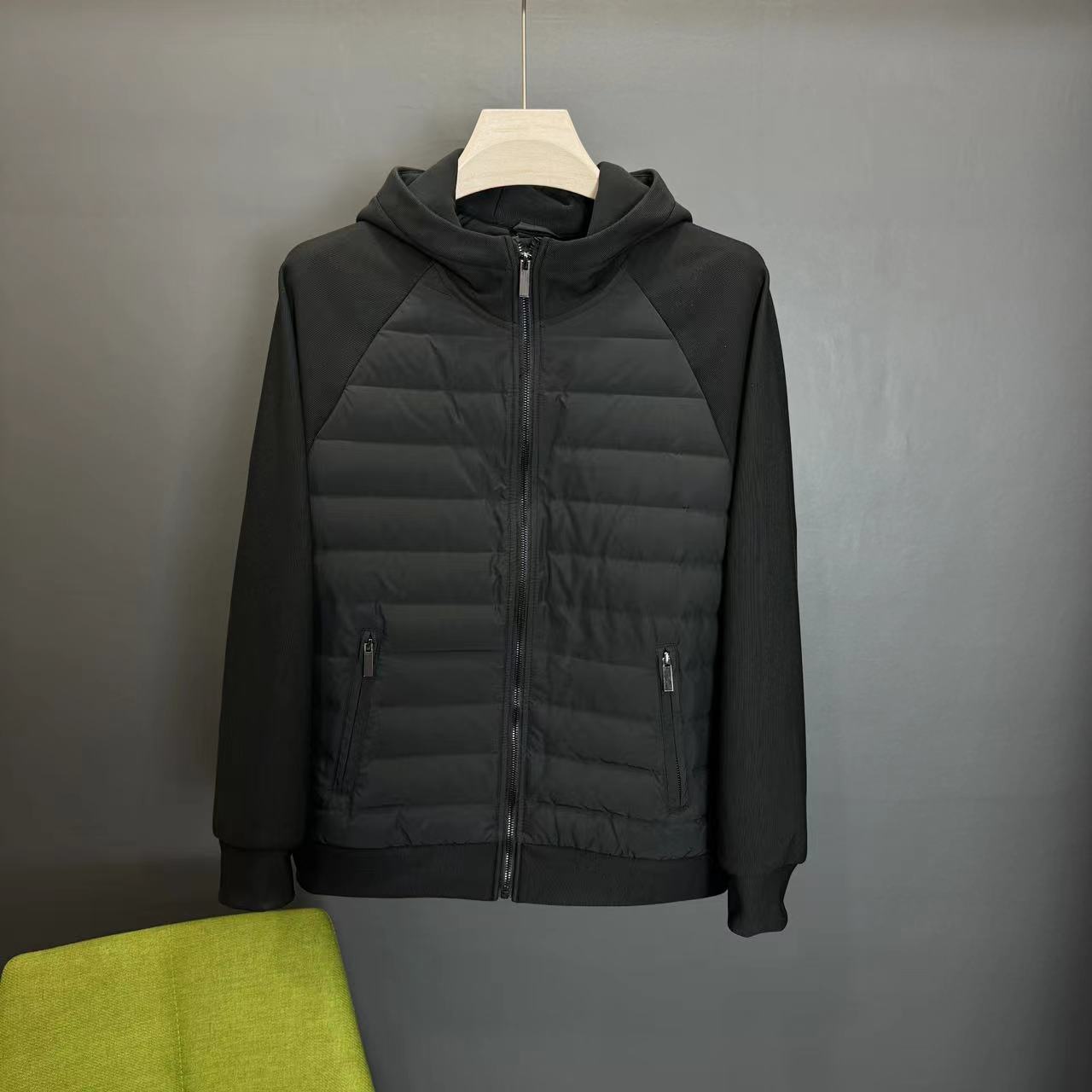 Men's Hooded Down Jacket Coat – Patchwork Casual