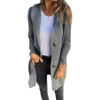 Elegant Hooded Knit Cardigan for Women