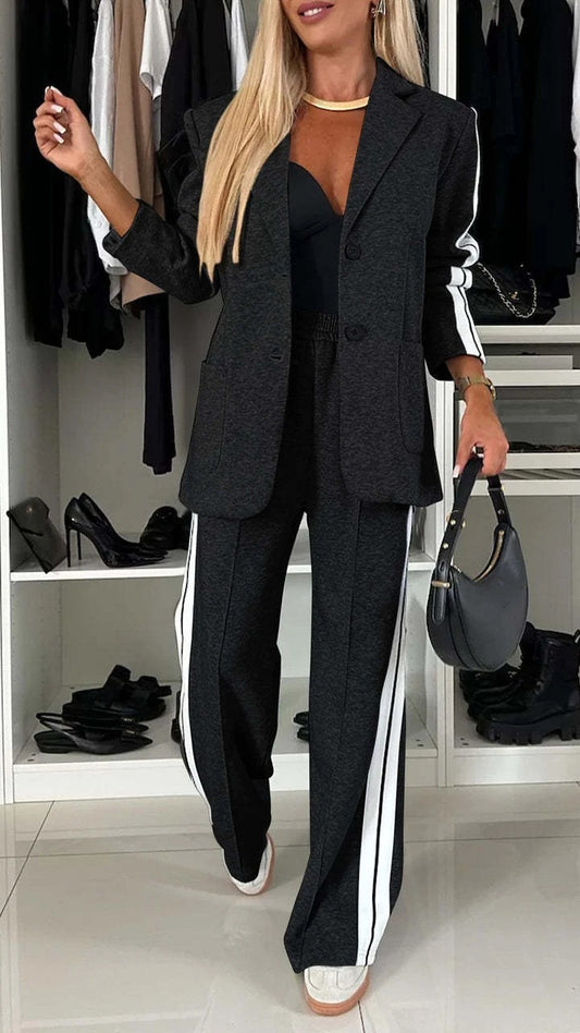 Stylish Blazer Two-Piece Suit Set