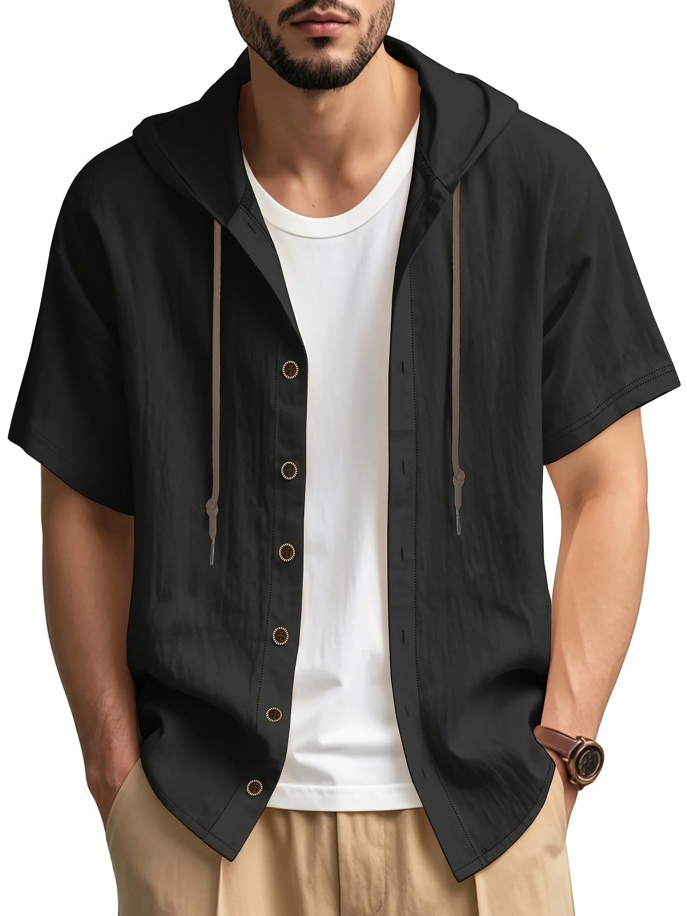 Lightweight Linen Hooded Summer Shirt