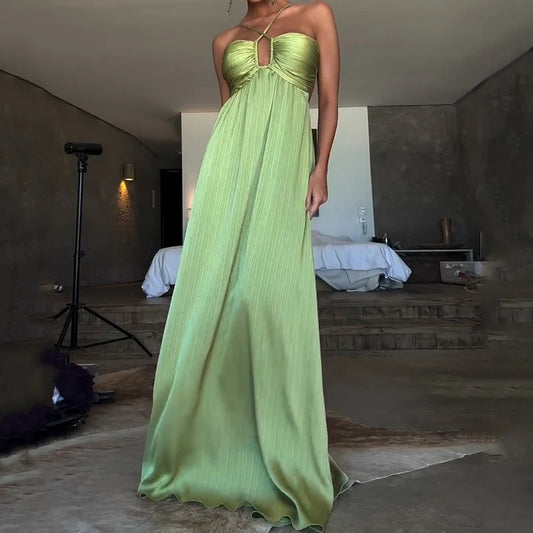 Sun Kissed Charm Backless Maxi Beach Dress