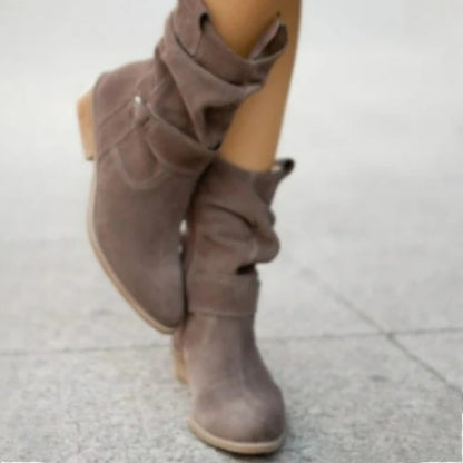 Suede Platform Long Boots