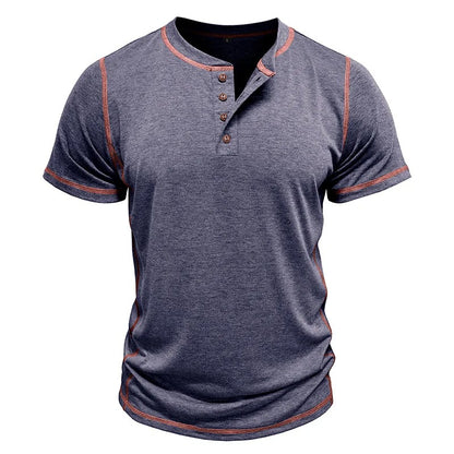Men's Color Block Henley Shirt