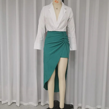 Chic V-Neck Two Piece Set