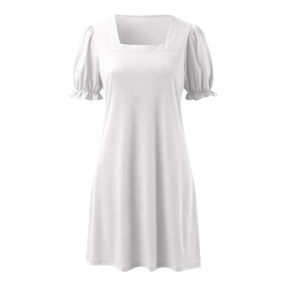 Square Neck Ruffle Midi Dress