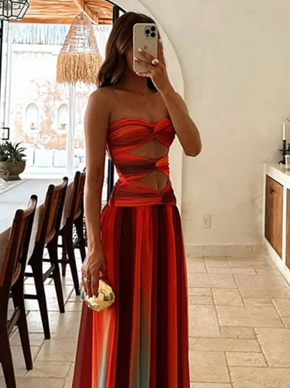 Luna Glow Hollow Out Maxi Dress