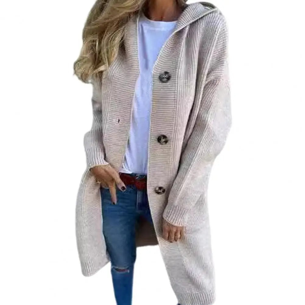 Elegant Hooded Knit Cardigan for Women