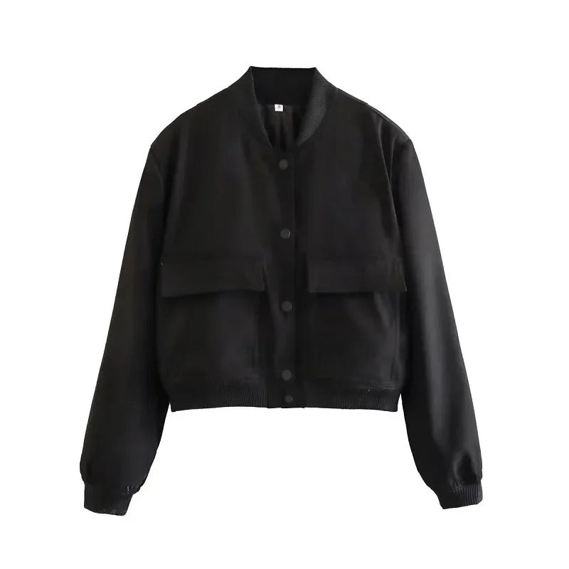 Cropped Bomber Aviator Jacket Women
